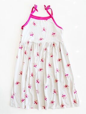 Coco Moon Hawaii Girls White Sundress with Pink Floral Print